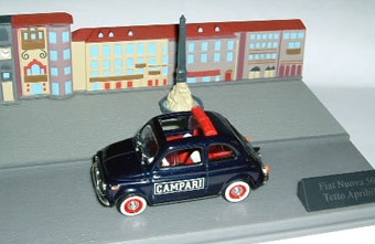 Die cast 1/43 Modellino Auto Diorama Fiat 500 MyCar Francis Lombardi Blu